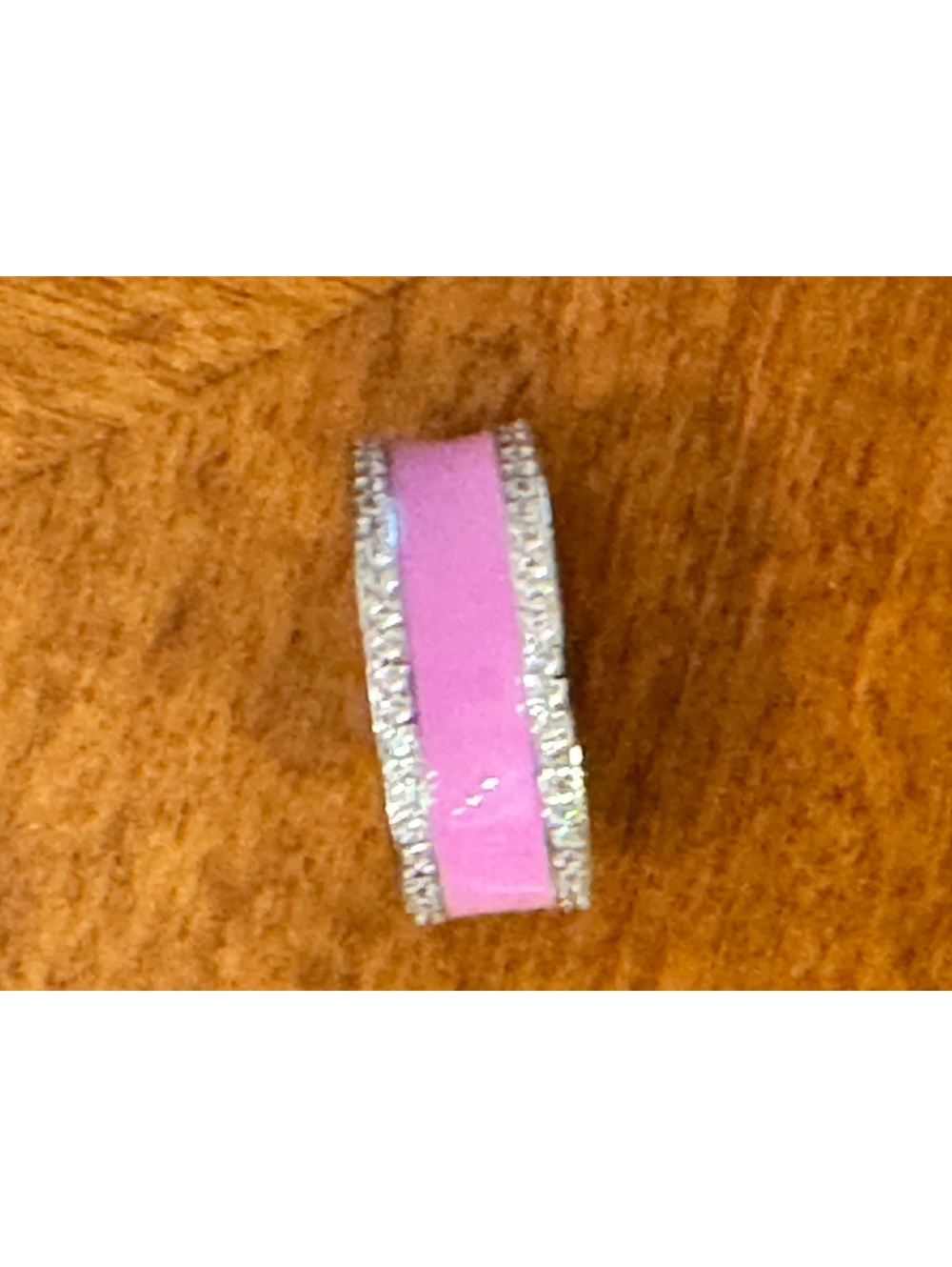 Silver Purple Enamel Ring Size 7.5 (56) 289